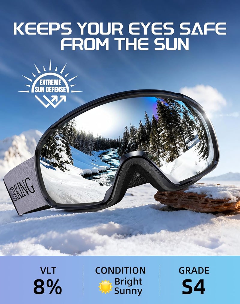 Innerking OTG Ski Goggles SGS Approved, Over Glasses Snow Snowboarding Winter Goggles Anti Fog for Adult, Youth, Men Women - Image 4